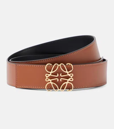 Loewe Anagram Reversible Leather Belt In Multicoloured