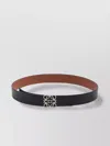 Loewe Anagram Reversible Leather Belt With Adjustable Length In Black