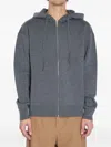 Loewe Anagram Zip Hoodie Featuring Drawstring Hood In Blue