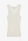 Loewe White Silk Tank Top With Anagram Logo Women