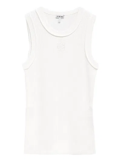 Loewe Anagram Ribbed Tank Top In White