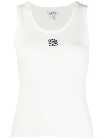Loewe Anagram Ribbed Tank Top In White