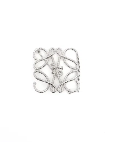 Loewe Anagram Rope Brooch In Gray
