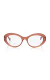Loewe Anagram Round-frame Acetate Glasses In Neutral