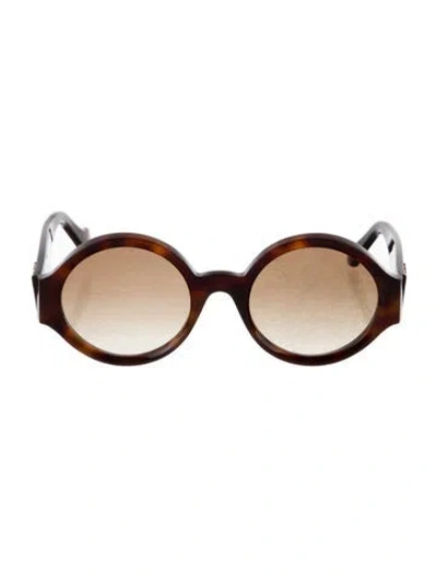 Pre-owned Loewe Anagram Round Sunglasses In Brown