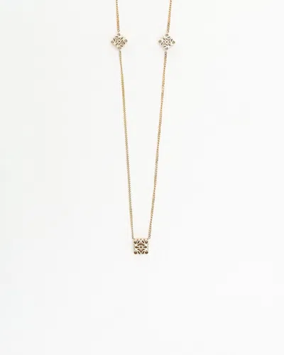 Loewe Anagram Sautoir Long Necklace In Burgundy