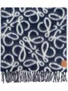 Loewe Anagram Fringed Scarf In 蓝色
