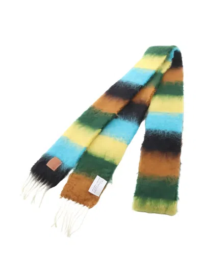 Pre-owned Loewe Anagram Scarf In Blue