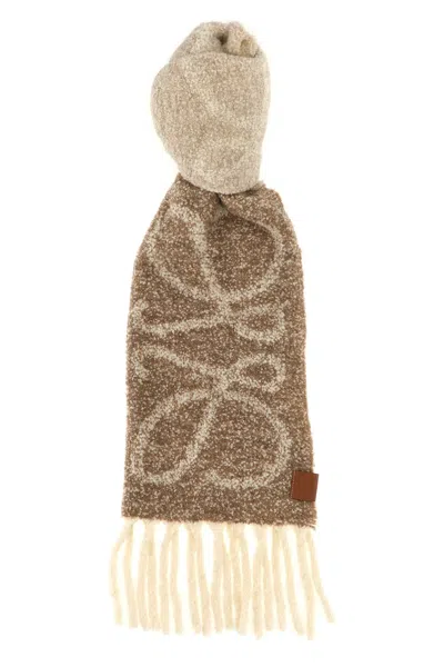 Loewe Anagram Scarf In Brown