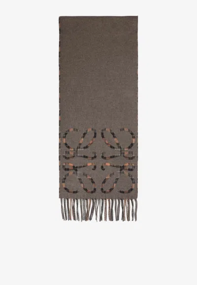 Loewe Anagram Scarf In Brown