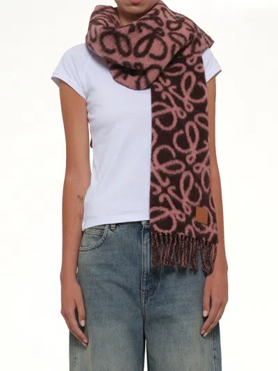 Loewe Anagram Scarf In Brown