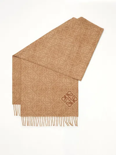 Loewe Anagram Scarf In Brown