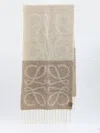 Loewe Anagram Scarf In Alpaca And Wool In Neutral