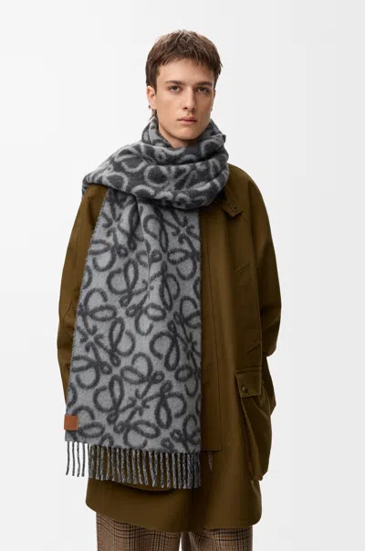 Loewe Anagram Scarf In Alpaca And Wool Blend For Woman In Black