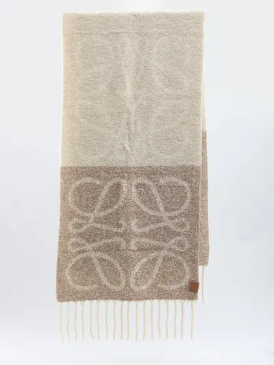 LOEWE LOEWE ANAGRAM SCARF IN ALPACA AND WOOL
