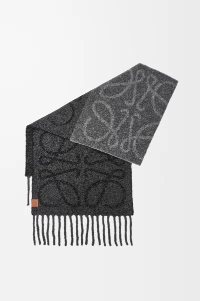 Loewe Anagram Scarf In Alpaca And Wool For Woman In Gray