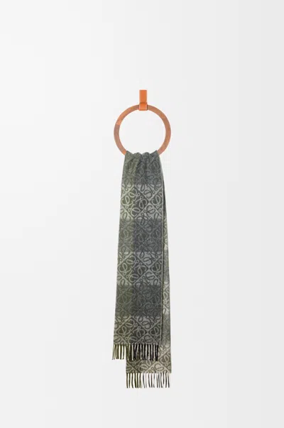 Loewe Anagram Scarf In Wool And Cashmere For Woman In Metallic