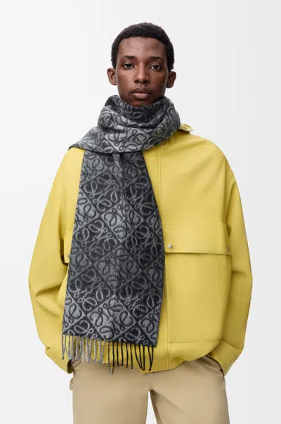Loewe Anagram Scarf In Wool And Cashmere For Woman In Orange