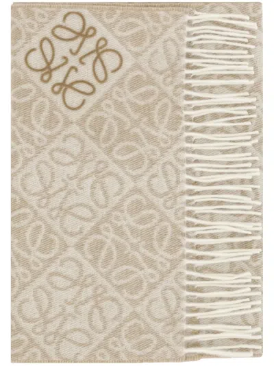 Loewe Anagram Scarf In Neutral