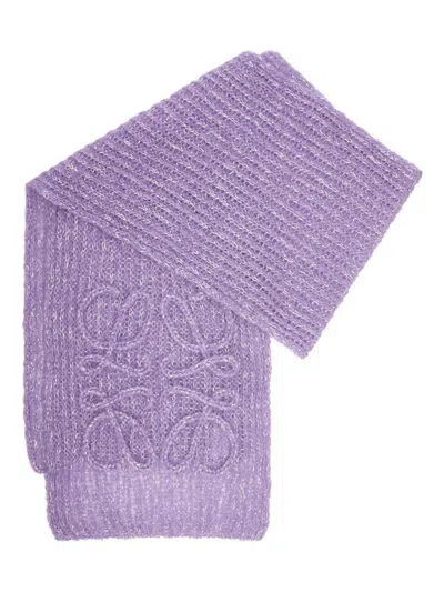 Loewe Anagram Scarf In Purple