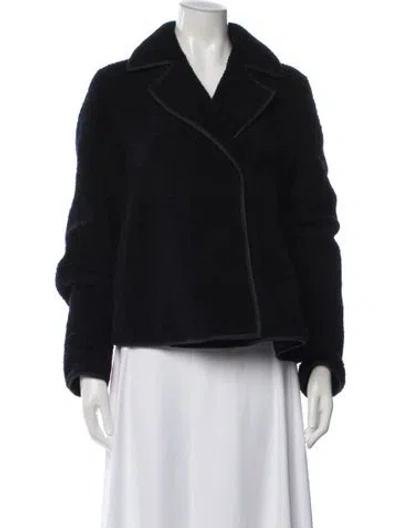 Pre-owned Loewe Anagram Shearling Jacket In Blue