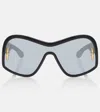 Loewe Anagram Mirrored Acetate Shield Sunglasses In Black
