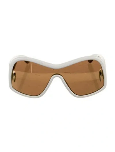 Pre-owned Loewe Anagram Shield Sunglasses W/ Tags In Gold/white