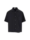 Loewe Short-sleeved Linen And Viscose Shirt In Black  