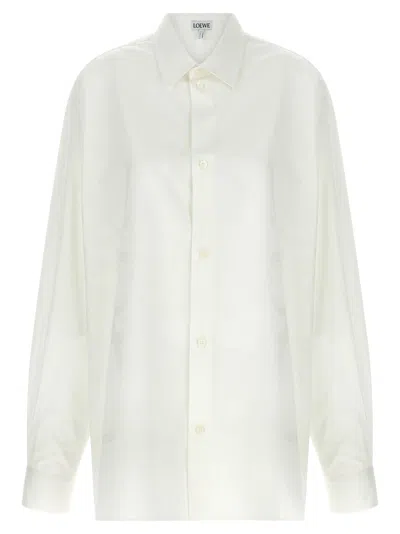 Loewe White Relaxed Textured Shirt In Neutral