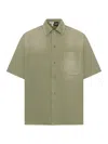 Loewe Anagram Short Sleeve Cotton Shirt In Green