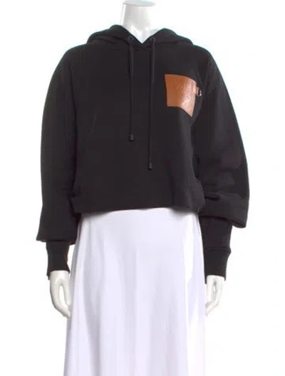 Pre-owned Loewe Anagram Short Sleeve Hoodie In Black