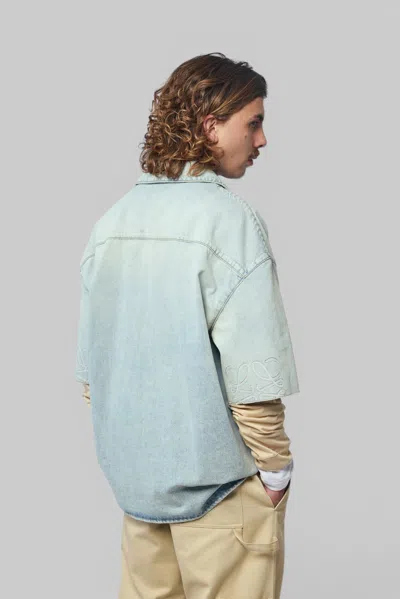 Loewe Anagram Short Sleeve Shirt In Blue