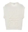 Loewe Wool Vest With Anagram Embroidered In Knitted In White