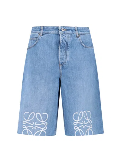 Loewe Anagram Shorts In Blue