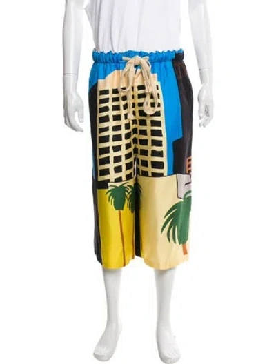 Pre-owned Loewe Anagram Shorts In Yellow