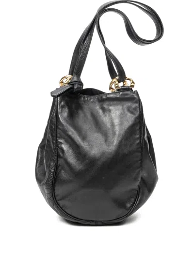 Pre-owned Loewe Anagram Shoulder Bag In Black