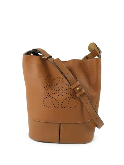 Pre-owned Loewe Anagram Shoulder Bag In Brown