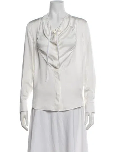 Pre-owned Loewe Anagram Silk Blouse In Neutral