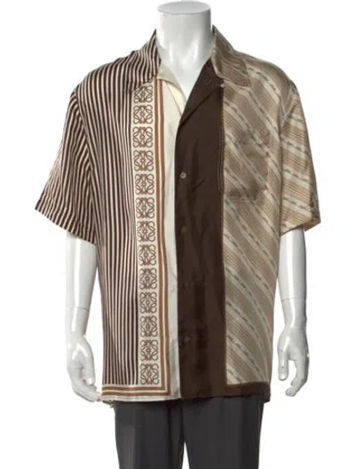 Pre-owned Loewe Anagram Silk Shirt In Neutrals