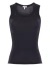 Loewe Anagram Embroidered Ribbed Silk-jersey Tank In Black
