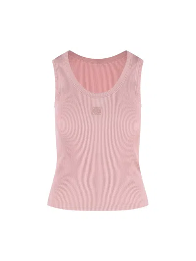 Loewe Anagram Silk Tank Top In Pink