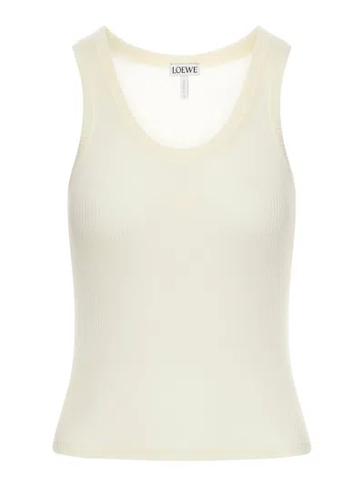 Loewe Anagram Silk Tank Top In Neutral