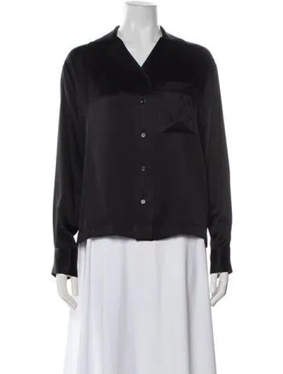 Pre-owned Loewe Anagram Silk Top In Black