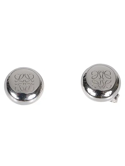 Loewe Anagram Silver Earrings In Metallic