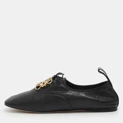 Pre-owned Loewe Anagram Size 39 Black Leather Oxfords