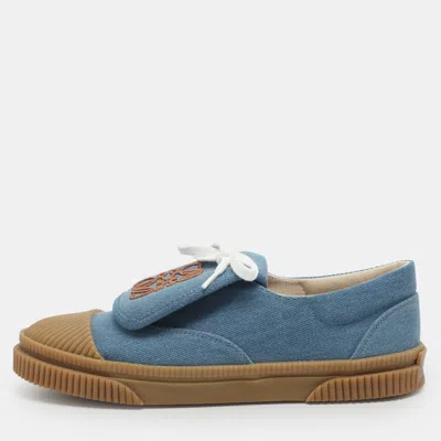 Pre-owned Loewe Anagram Size 39 Blue Denim Low Top Sneakers