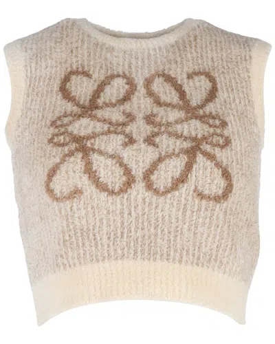 Pre-owned Loewe Anagram Sleeveless Crop Sweater (authentic Pre-loved)