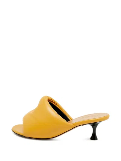 Pre-owned Loewe Anagram Slide Sandals In Yellow