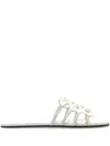 Loewe Petal Anagram Slide In Soft Calfskin In White