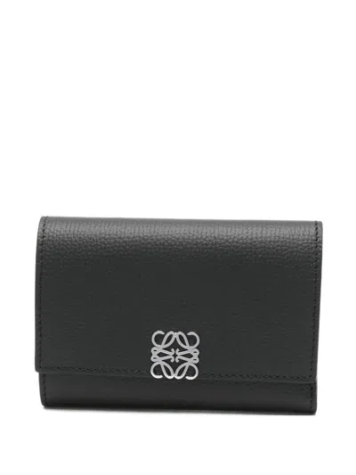 Loewe Anagram Small Leather Wallet In Black